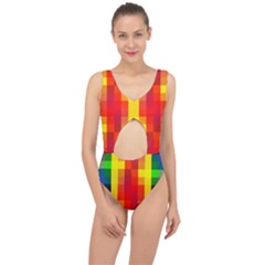 Pride Plaid Center Cut Out Swimsuit by WetdryvacsLair