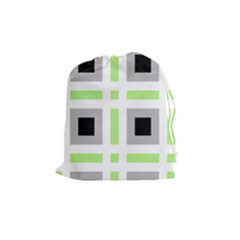 Agender Flag Plaid Drawstring Pouch (medium) by WetdryvacsLair