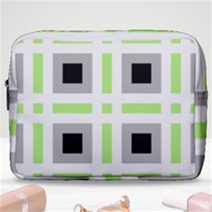 Agender Flag Plaid Make Up Pouch (large) by WetdryvacsLair