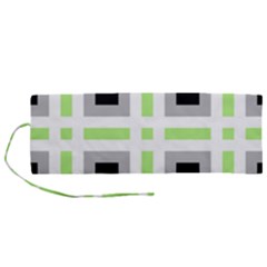 Agender Flag Plaid Roll Up Canvas Pencil Holder (m) by WetdryvacsLair