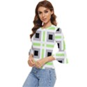 Agender Flag Plaid Bell Sleeve Top View2