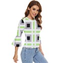 Agender Flag Plaid Bell Sleeve Top View3