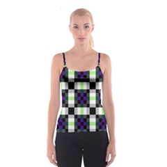 Agender Flag Plaid With Difference Spaghetti Strap Top by WetdryvacsLair