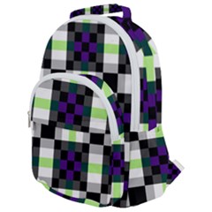 Agender Flag Plaid With Difference Rounded Multi Pocket Backpack by WetdryvacsLair