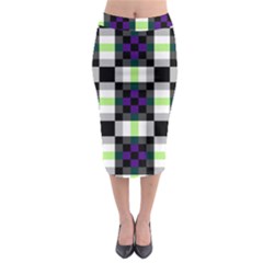 Agender Flag Plaid With Difference Midi Pencil Skirt by WetdryvacsLair