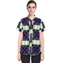 Agender Flag Plaid With Difference Women s Short Sleeve Shirt View1