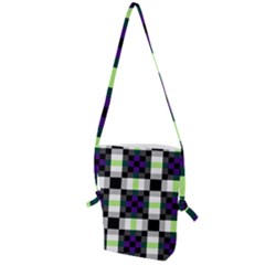 Agender Flag Plaid With Difference Folding Shoulder Bag by WetdryvacsLair