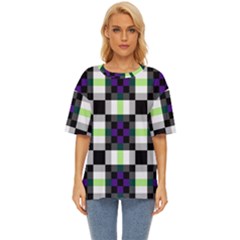 Agender Flag Plaid With Difference Oversized Basic Tee by WetdryvacsLair