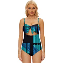 Folding For Science Knot Front One-piece Swimsuit by WetdryvacsLair