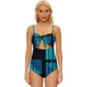 Folding For Science Knot Front One-Piece Swimsuit View1