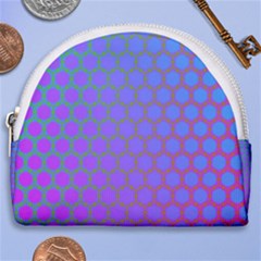 Hex Circle Points Vaporwave One Horseshoe Style Canvas Pouch by WetdryvacsLair