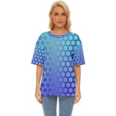 Hex Circle Points Vaporwave Three Oversized Basic Tee by WetdryvacsLair