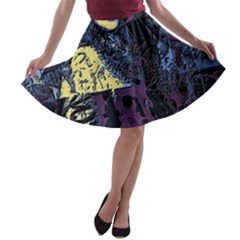 Glitch Witch Ii A-line Skater Skirt by MRNStudios