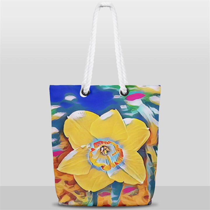 Full Bloom Full Print Rope Handle Tote (Small)