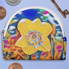 Full Bloom Horseshoe Style Canvas Pouch by thedaffodilstore