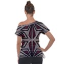 Abstract pattern geometric backgrounds Off Shoulder Tie-Up Tee View2