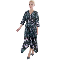 Indecisive Quarter Sleeve Wrap Front Maxi Dress by MRNStudios