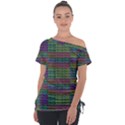 Paris Words Motif Colorful Pattern Off Shoulder Tie-Up Tee View1