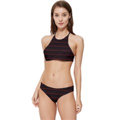 Digital Lines Banded Triangle Bikini Set by Sparkle