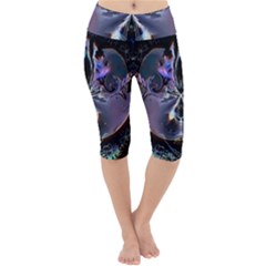 The High Priestess Card Lightweight Velour Cropped Yoga Leggings by MRNStudios