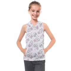 Cute Pattern With Easter Bunny Egg Kids  Sleeveless Hoodie by Jancukart