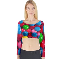 Bubble Gum Long Sleeve Crop Top by artworkshop