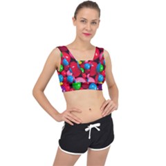 Bubble Gum V-back Sports Bra by artworkshop