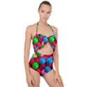 Bubble Gum Scallop Top Cut Out Swimsuit View1