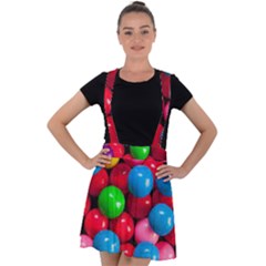 Bubble Gum Velvet Suspender Skater Skirt by artworkshop