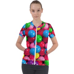 Bubble Gum Short Sleeve Zip Up Jacket by artworkshop