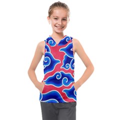 Batik Megamendung Kids  Sleeveless Hoodie by artworkshop