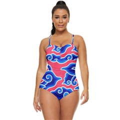 Batik Megamendung Retro Full Coverage Swimsuit by artworkshop