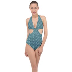 Bubble Wrap Halter Front Plunge Swimsuit by artworkshop