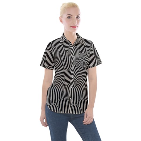 Pattern Women s Short Sleeve Pocket Shirt by artworkshop