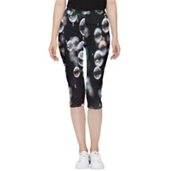 Bubble Inside Out Lightweight Velour Capri Leggings  by artworkshop