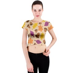 Seamless Verson Of Fal Pattern Crew Neck Crop Top by Jancukart