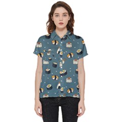 Sushi Pattern Short Sleeve Pocket Shirt by Jancukart