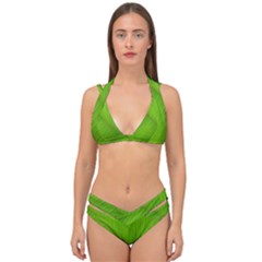 Banana Leaf Double Strap Halter Bikini Set by artworkshop