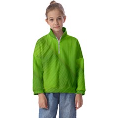 Banana Leaf Kids  Half Zip Hoodie by artworkshop