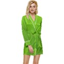 Banana Leaf Long Sleeve Satin Robe View1