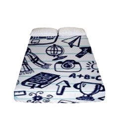 Hand-drawn-back-school-pattern Fitted Sheet (full/ Double Size) by Jancukart