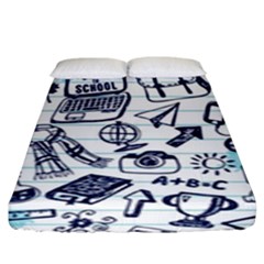 Hand-drawn-back-school-pattern Fitted Sheet (king Size) by Jancukart