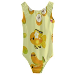 Banana Cichlid Kids  Cut-out Back One Piece Swimsuit by artworkshop