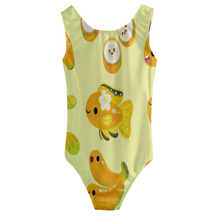 Banana Cichlid Kids  Cut-Out Back One Piece Swimsuit