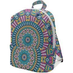 Mandala 01 Zip Up Backpack by zappwaits