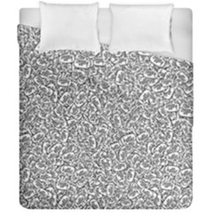 Black And White Hello Text Motif Random Pattern Duvet Cover Double Side (california King Size) by dflcprintsclothing