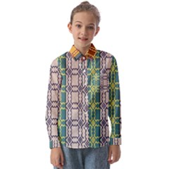 Grungy Vintage Patterns Kids  Long Sleeve Shirt by artworkshop