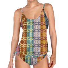 Grungy Vintage Patterns Tankini Set by artworkshop