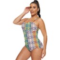 Grungy Vintage Patterns Retro Full Coverage Swimsuit View2