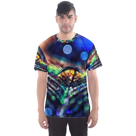 Peacock Feather Drop Men s Sport Mesh Tee by artworkshop